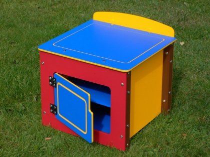 Children's Play Fridge - Single Kitchen Unit - Multicoloured Recycled Plastic